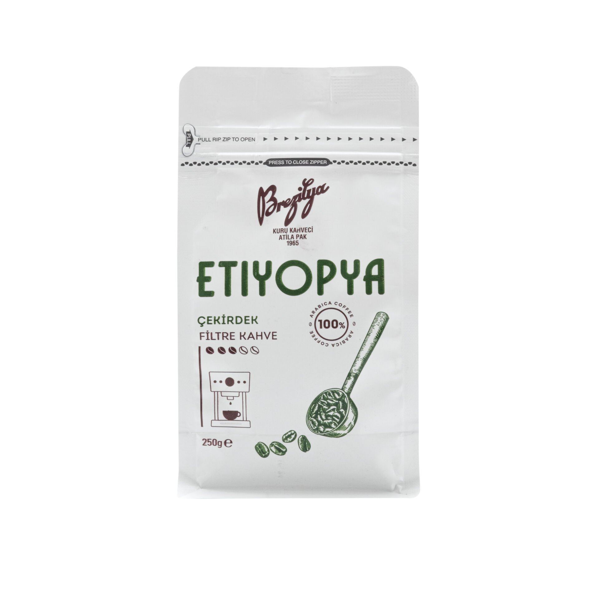 ETİYOPYA  ÇEKİRDEK KAHVE 250 GR