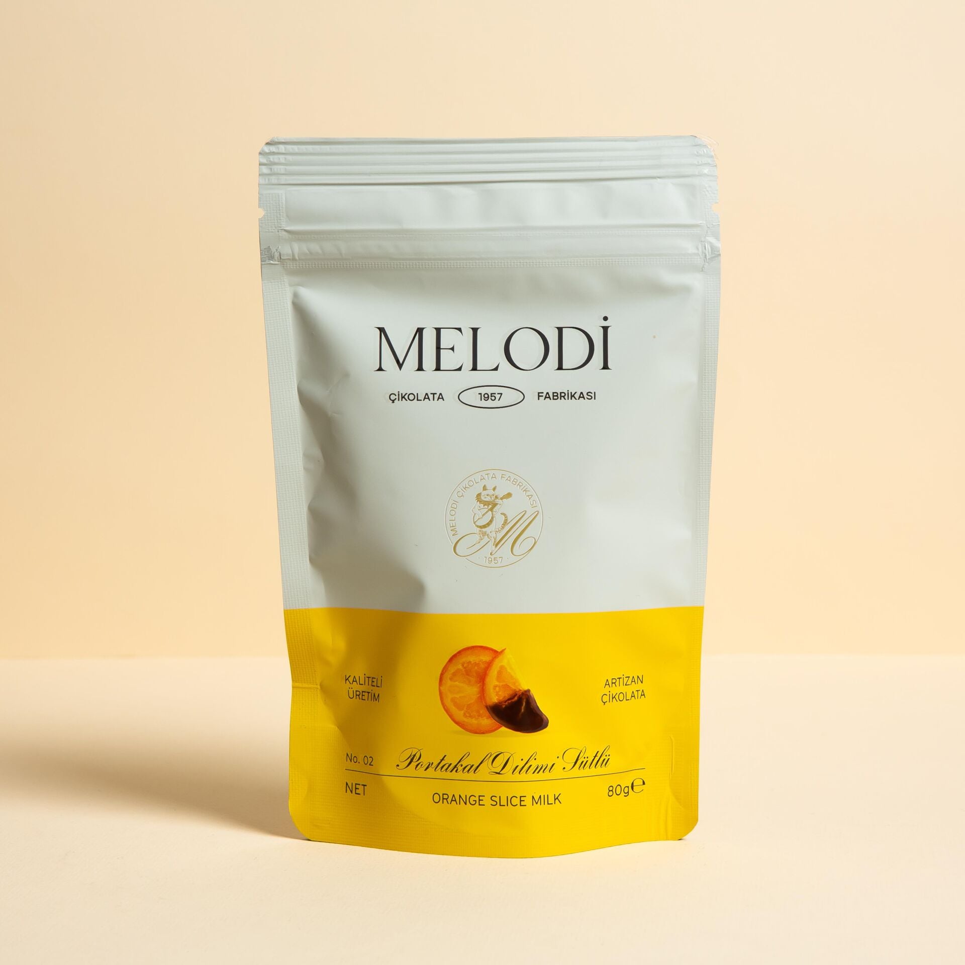 MELODİ Sütlü Çikolata Kaplamalı Portakal Dilimi Draje 80g